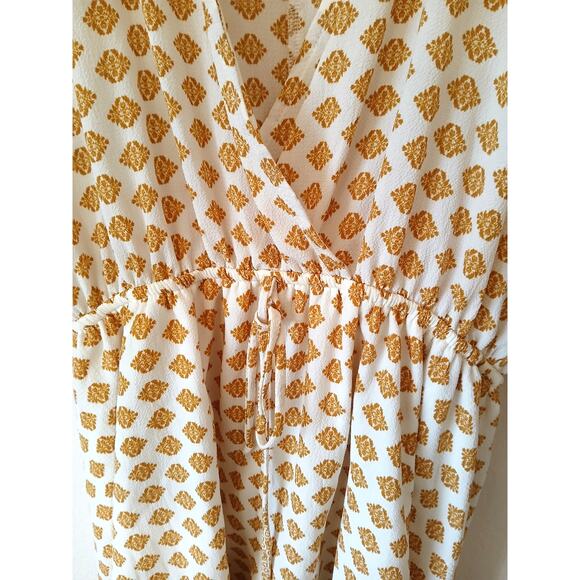 Sage the Label Gold and White Wrap Romper Deep V - Picture 6 of 7